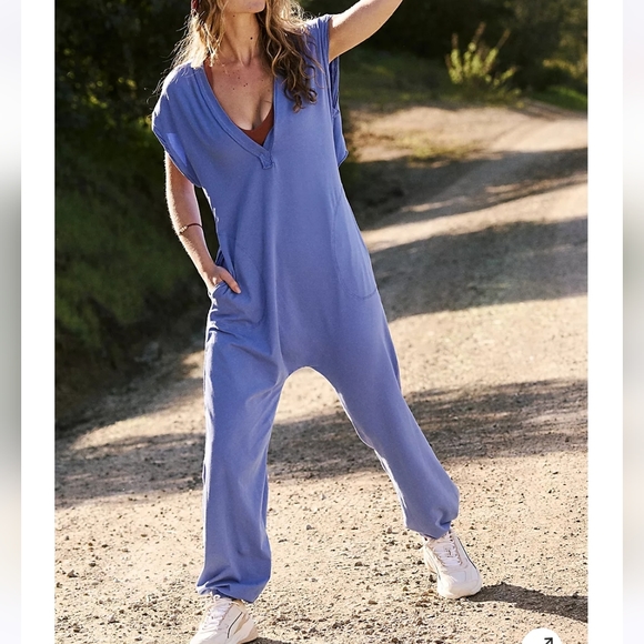 Free People Hot Shot V-Neck Onesie Violet Splendor - Picture 4 of 16
